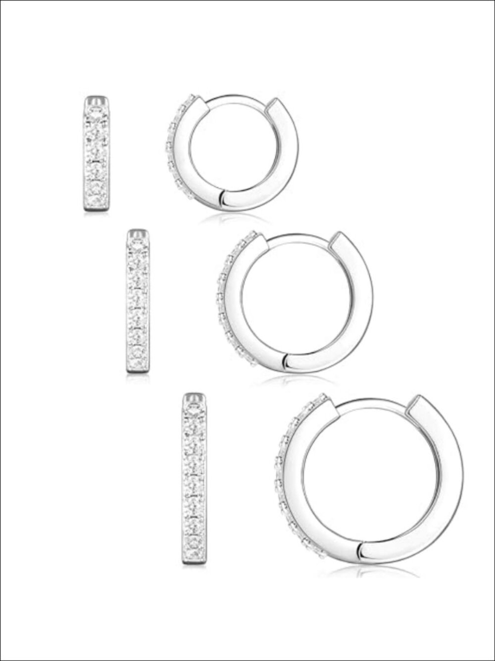 Sterling Silver Huggie Hoop Earrings Set for Women Hypoallergenic 14K Gold